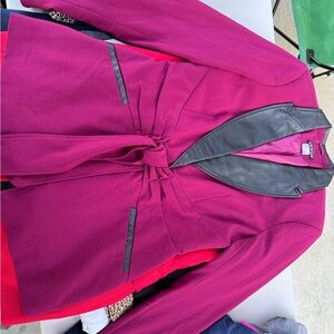 VENUS Magenta Blazer with Black Trim with matching pencil skirt